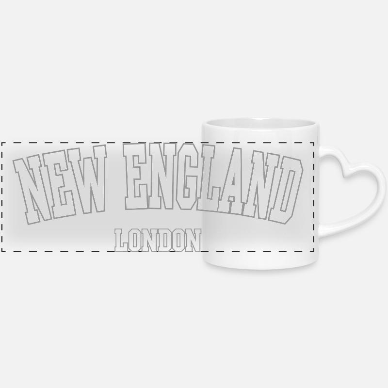 New England London Retro - Panoramic mug with heart handle - white