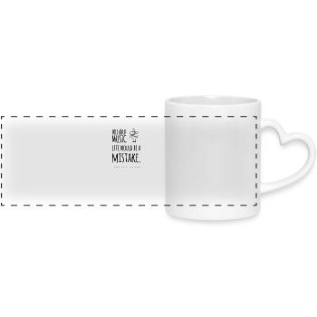 Sans musique, la vie est une erreur – comme on dit la musique - Mug panoramique avec anse en forme de cœur - blanc - Devant