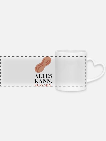 Alles kann Nuss Mix - Panoramatasse mit Herzhenkel - Weiß