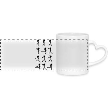 Karateka Stick Figure - Panoramic mug with heart handle - white - Front