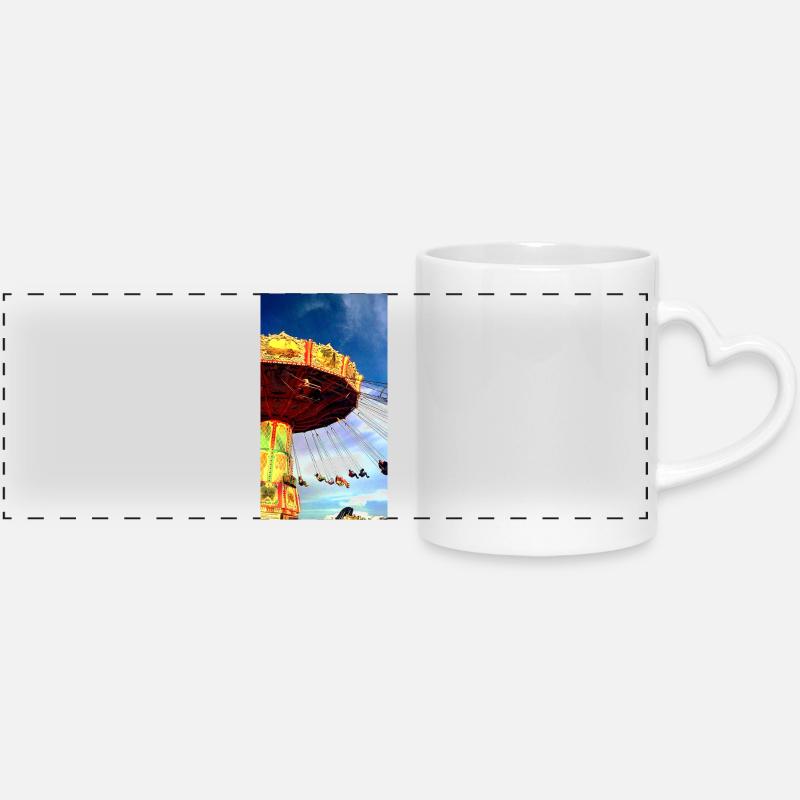 Manège - Mug panoramique avec anse en forme de cœur - blanc