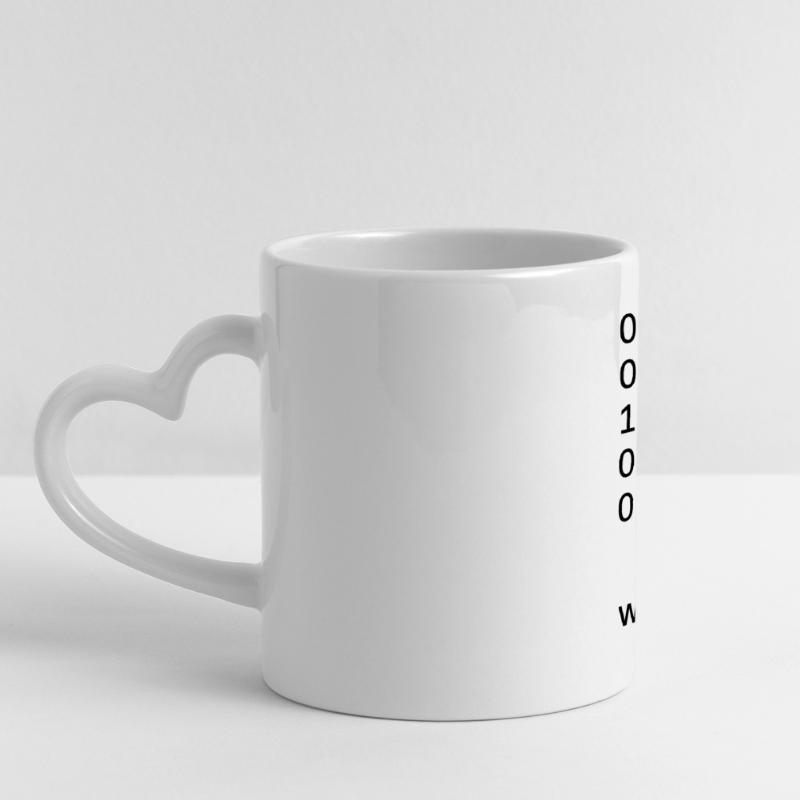 Binary Code Weihnachtszauber Panoramatasse mit Herzhenkel
