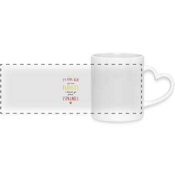 Je suis espagnole - Mug panoramique avec anse en forme de cœur - blanc - Devant