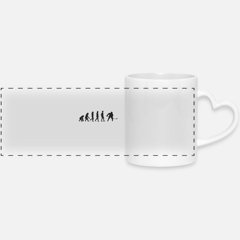 Evolution ice hockey - Panoramic mug with heart handle - white