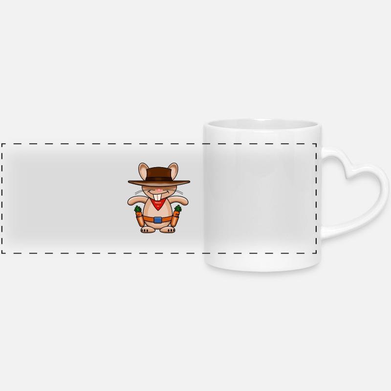 Django Bunny - Panoramic mug with heart handle - white