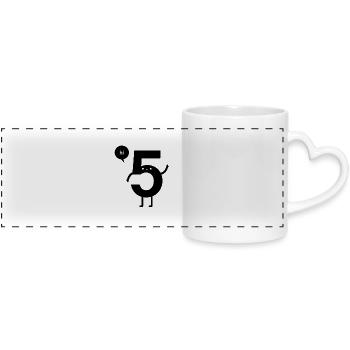 hi 5 - Panoramic mug with heart handle - white - Front