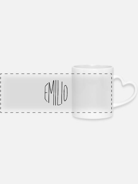 Emilio Geschenk - Panoramatasse mit Herzhenkel - Weiß