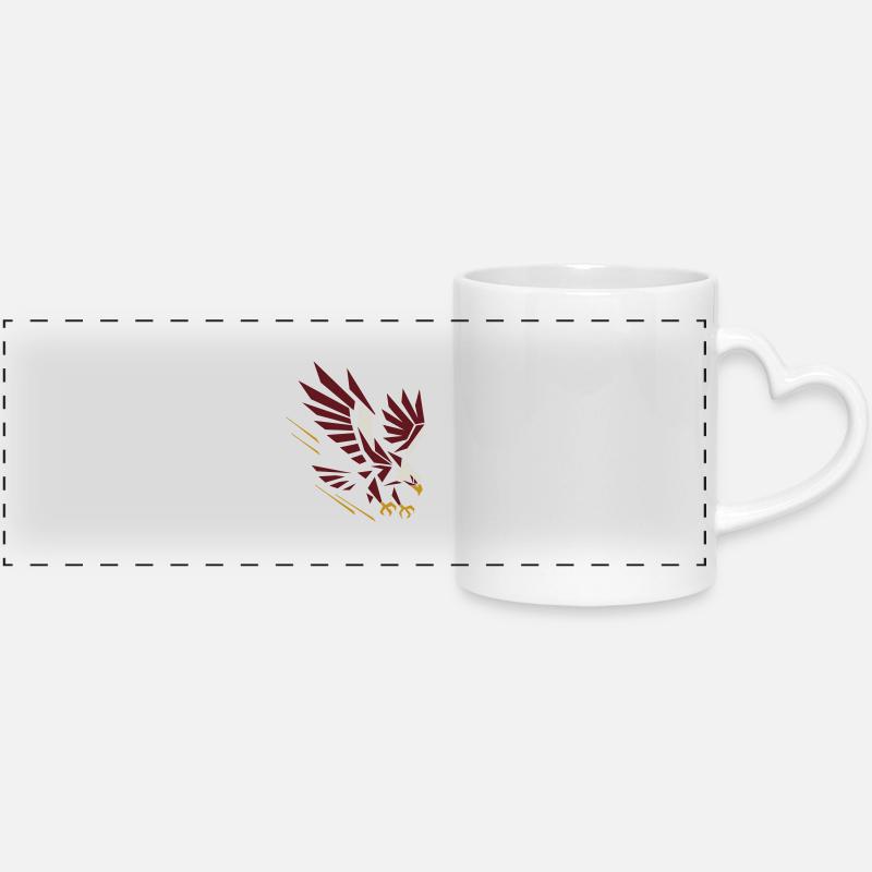 Geometric Eagle on Attack - Panoramic mug with heart handle - white