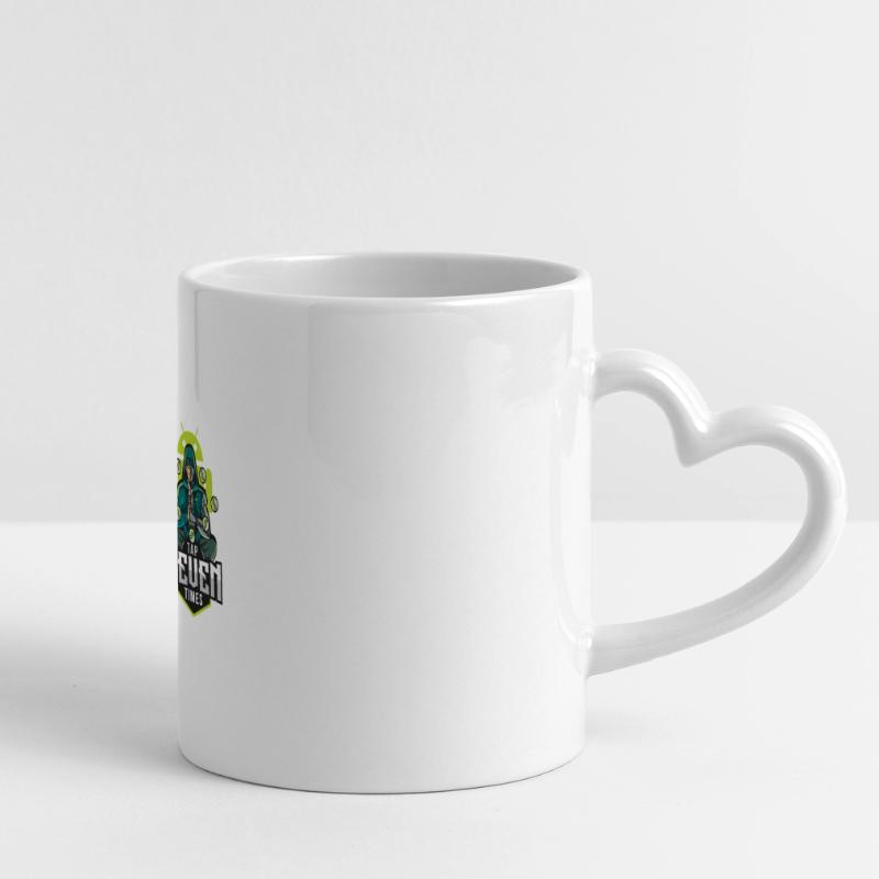 Android developer mode Panoramic mug with heart handle