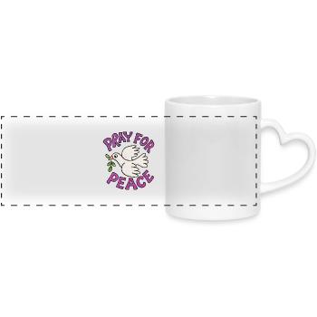 Pray for Peace - Panoramic mug with heart handle - white - Front
