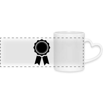 idée cadeau remise des médailles - Mug panoramique avec anse en forme de cœur - blanc - Devant