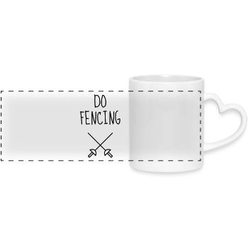 Fencing - Escrime - Fechten - Sword - Sport - Panoramatasse mit Herzhenkel - Weiß - Vorne
