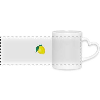 lemon - Panoramic mug with heart handle - white - Front
