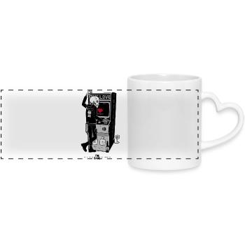 Squelette à Retro Arcade Heartbreak - Mug panoramique avec anse en forme de cœur - blanc - Devant