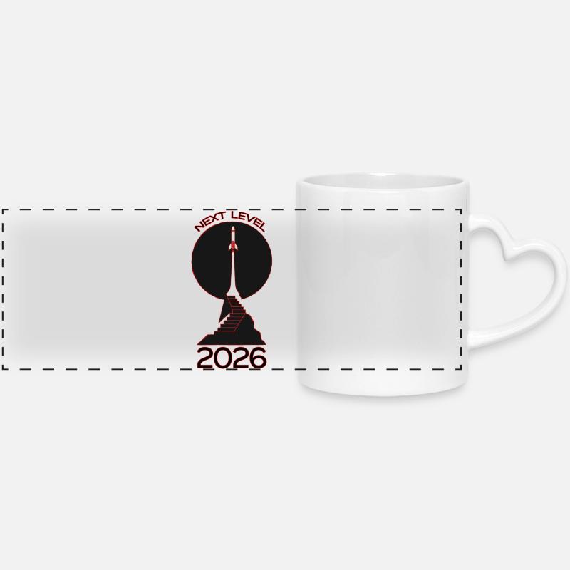 Next Level 2026 Rocket - Panoramic mug with heart handle - white