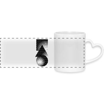 formes géométriques - Mug panoramique avec anse en forme de cœur - blanc - Devant