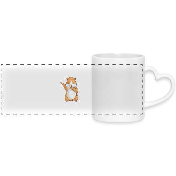 Dancing Hamsters - Teddyhamster Dabbing Dancing - Panoramic mug with heart handle - white - Front
