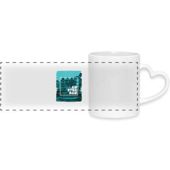 Amsterdam - Panoramic mug with heart handle - white - Front