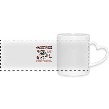 Funny Dance Teacher Saying Coffee And Choreography - Panoramic mug with heart handle - white - Front