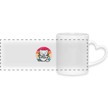 Anime Ramen Nourriture Drôle Cadeau Design - Mug panoramique avec anse en forme de cœur - blanc - Devant