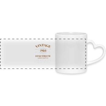 Cadeau Vintage 40ème Anniversaire Année de Naissance 1985 - Mug panoramique avec anse en forme de cœur - blanc - Devant