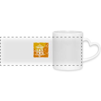 alimentation des oiseaux - Mug panoramique avec anse en forme de cœur - blanc - Devant