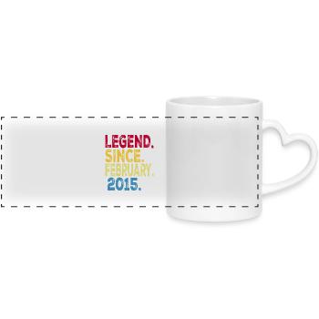 Légende depuis février 2015 Design For Kids, - Mug panoramique avec anse en forme de cœur - blanc - Devant