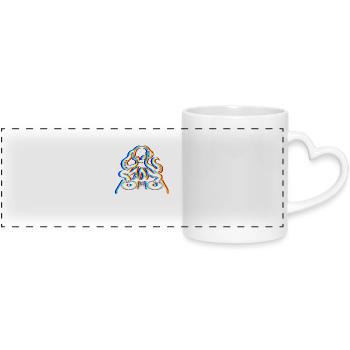 Kraken Glitch – Ta Bande Son! - Mug panoramique avec anse en forme de cœur - blanc - Devant