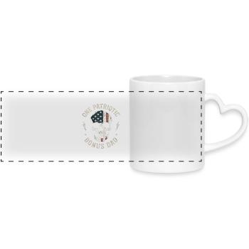 Papa bonus avec drapeau tête de mort - Mug panoramique avec anse en forme de cœur - blanc - Devant