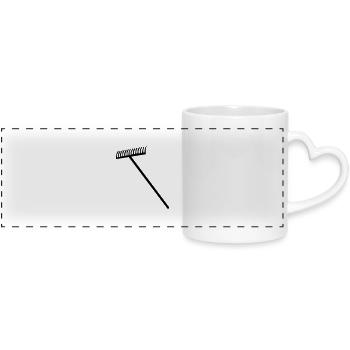 Rake - Panoramic mug with heart handle - white - Front