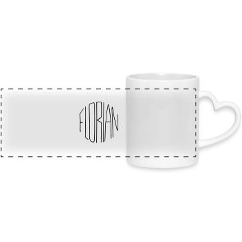 Florian - Panoramic mug with heart handle - white - Front