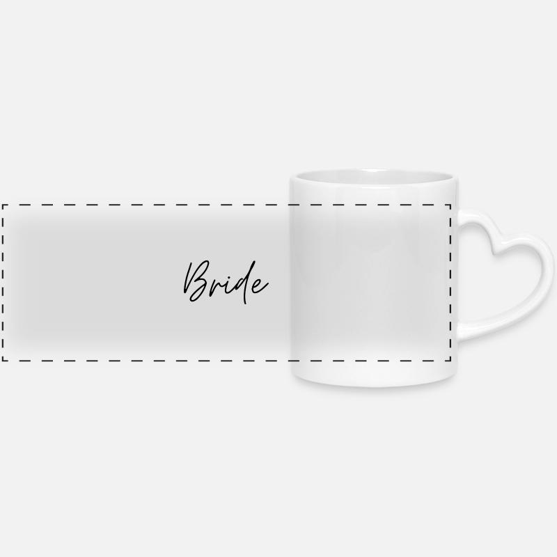 Bride - Panoramic mug with heart handle - white