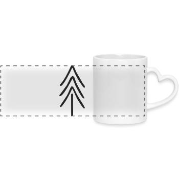 Tanne minimalistisch - Panoramatasse mit Herzhenkel - Weiß - Vorne