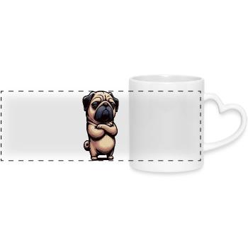 Carlin Carlin Propriétaire de carlin Amoureux du carlin Porte-carlin - Mug panoramique avec anse en forme de cœur - blanc - Devant