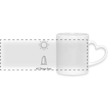 All Things Pass - Panoramic mug with heart handle - white - Front