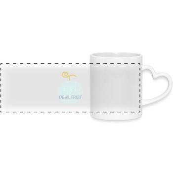 devil-fruit - Mug panoramique avec anse en forme de cœur - blanc - Devant
