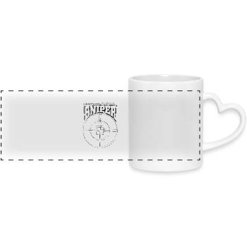 Sniper (white) - Panoramic mug with heart handle - white - Front
