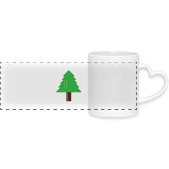 Tannenbaum - Panoramatasse mit Herzhenkel - Weiß - Vorne