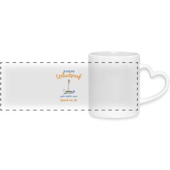 Egmond aan Zee, Netherlands, status ready for holiday - Panoramic mug with heart handle - white - Front