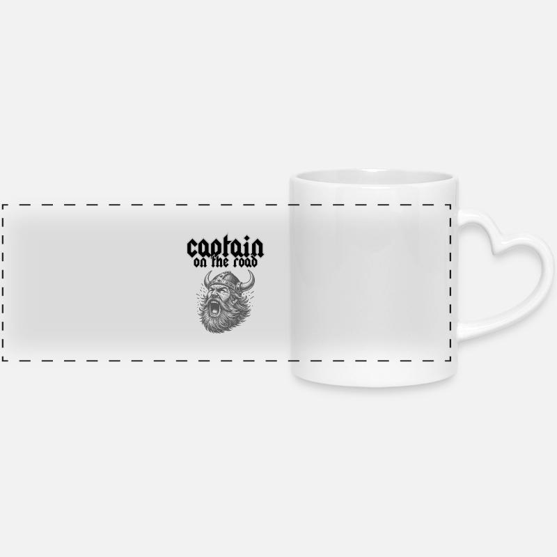 Captain on the Road - Panoramic mug with heart handle - white