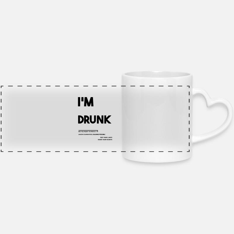 I'm drunk. - Panoramic mug with heart handle - white