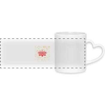 Lotus dans la légèreté - puissance silencieuse visible - Mug panoramique avec anse en forme de cœur - blanc - Devant
