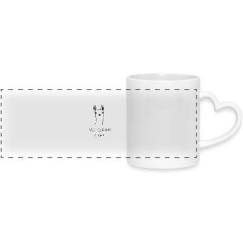Nom : No Drama Llama - Design de la Drôle de Llama - Mug panoramique avec anse en forme de cœur - blanc - Devant
