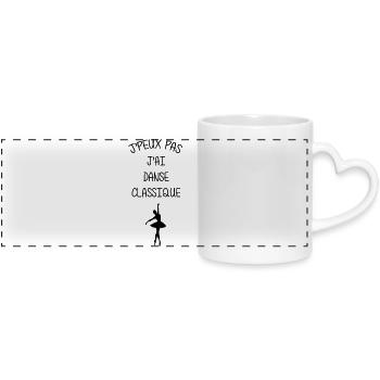 Danse Classique Danse Danseur Danseuse Musique - Mug panoramique avec anse en forme de cœur - blanc - Devant