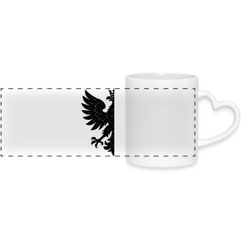 Polen Polska Adler Flagge Fahne schwarz Geschenk - Panoramatasse mit Herzhenkel - Weiß - Vorne