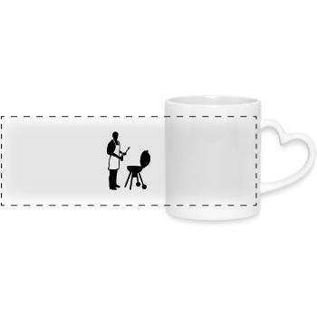 Griller - Mug panoramique avec anse en forme de cœur - blanc - Devant