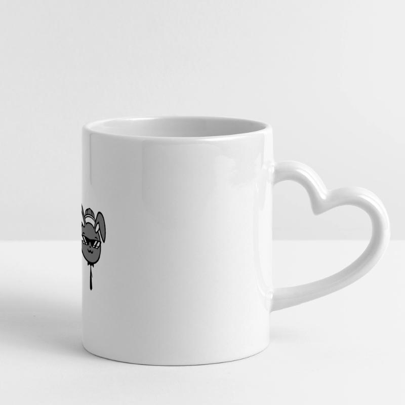 Lunettes de soleil lapin Cappy cravate Cool Hat Comic Mug panoramique avec anse en forme de cœur