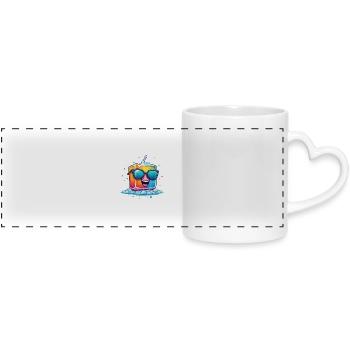 Tout est cool, design amusant pour les amateurs d’humour - Mug panoramique avec anse en forme de cœur - blanc - Devant