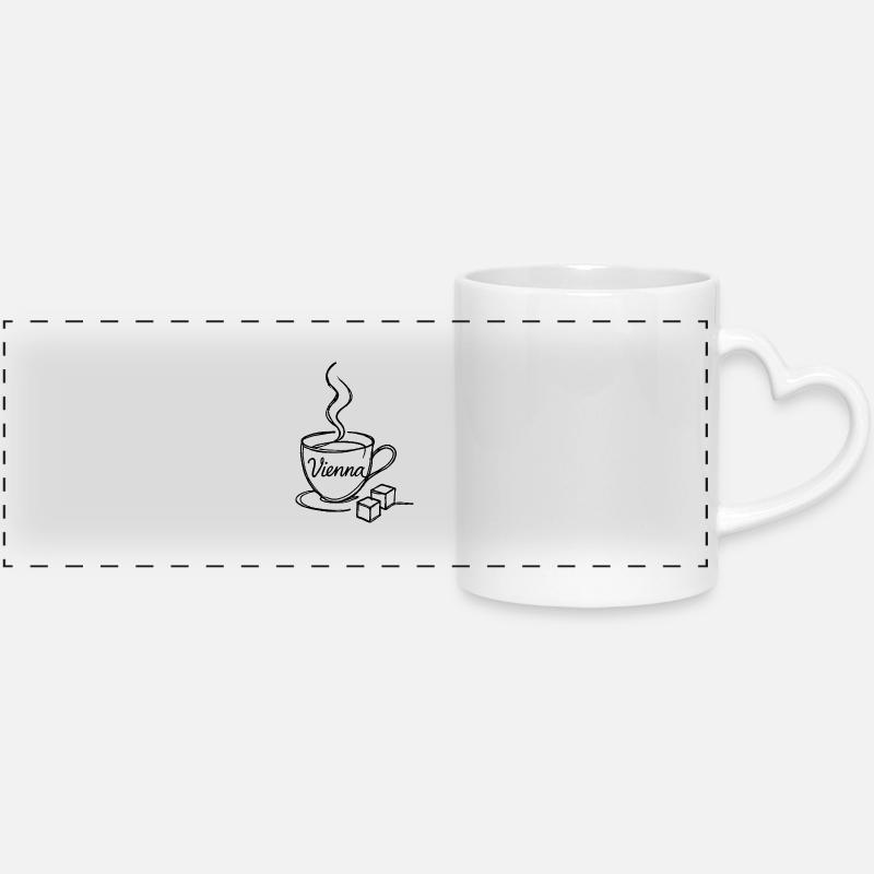 Vienna Coffee Culture - Panoramic mug with heart handle - white