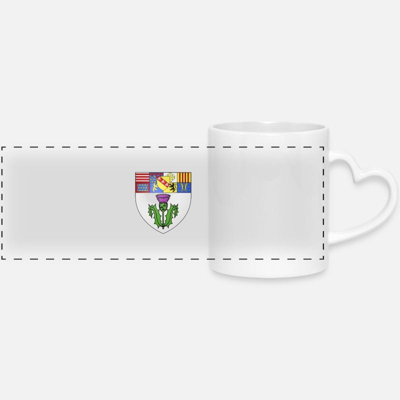 Blason Nancy - Mug panoramique avec anse en forme de cœur - blanc
